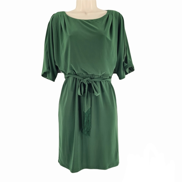 Jessica Simpson Dresses & Skirts - Jessica Simpson Cold Shoulder Green Mini Dress with Tie Waist Size S NWT